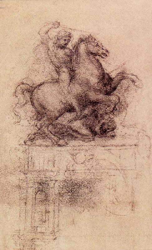 LEONARDO da Vinci Study Fur the Trivulzio-monument Sweden oil painting art